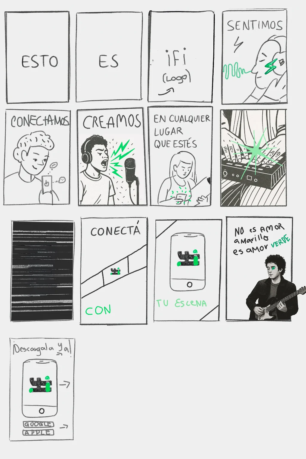 Storyboard for this commercial piece